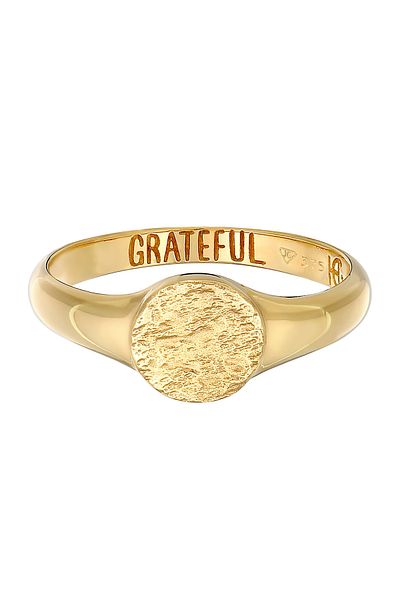 HAZE & GLORY Ring Hg - Ring Damen aus 375 Gelbgold, Schmuck Damen, Goldring, Vintage, Dankbar