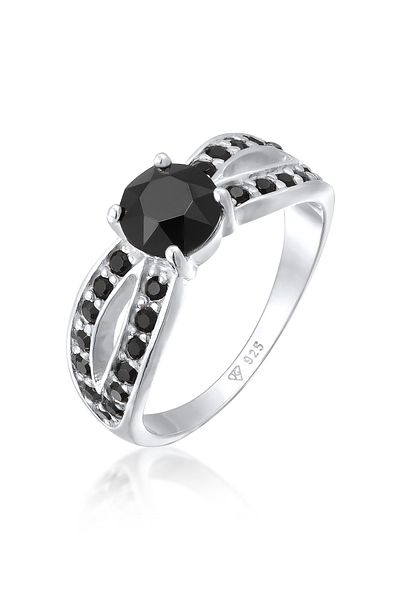 ELLI Ring Solitär Glamourös Kristall 925 Silber