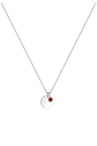 ELLI Halskette Plättchen Geburtsstein Kristalle 925 Silber