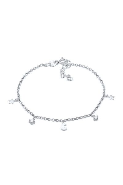 ELLI 925 Silber Kinder Stern Mond Zirkonia Armband