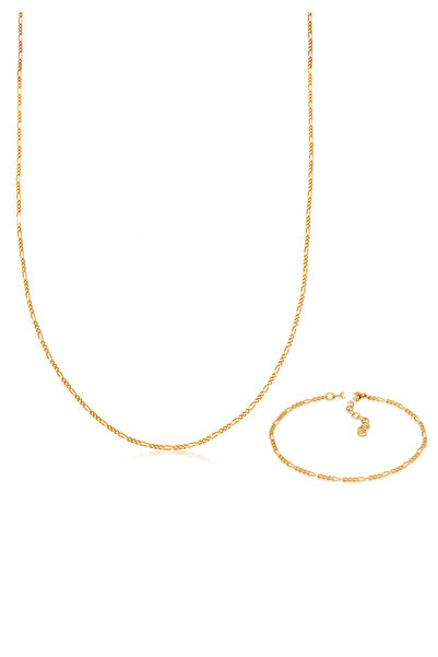 ELLI Schmuckset Figaro Halskette Kol Bandı Basic 925 Gümüş