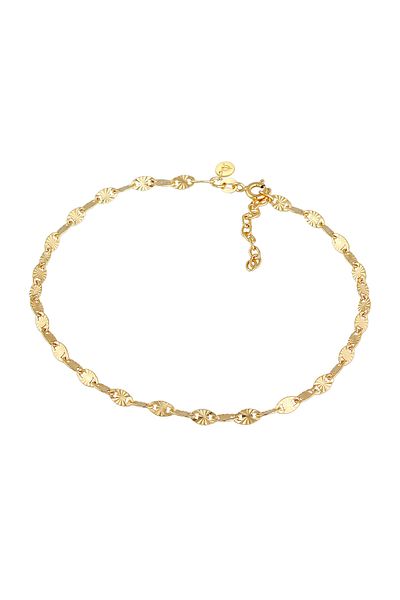 ELLI Fußschmuck Stern Look Plättchen Vintage Design 925 Silber