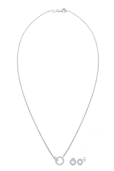 ELLI Schmuckset Kette Stecker Geo Kristalle 925 Gümüş