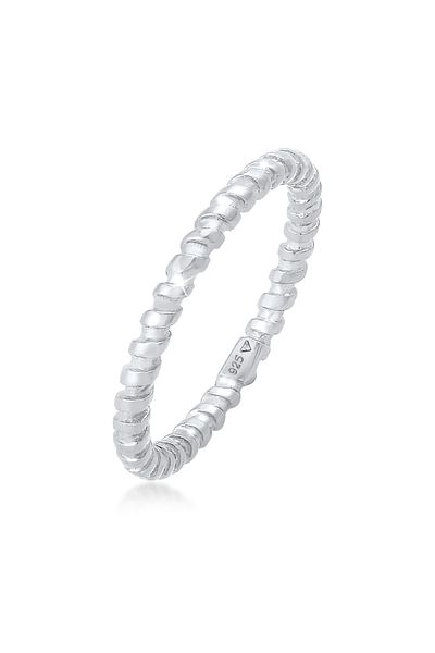 ELLI Ring Gedreht Gewinde Stapelring 925 Silber