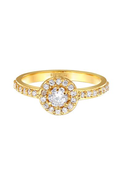 ELLI Ring Damen Verlobungsring Klassisch mit Zirkonia Kristallen in 925 Sterling Silber