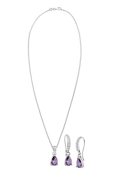 ELLI Schmuckset Tropfen Zirkonia 925 Sterling Silber