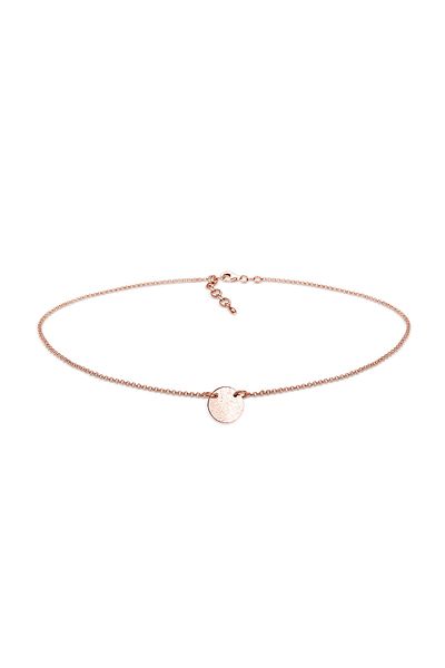 ELLI Halskette Choker Kreis Plate Matt Geo 925 Silber