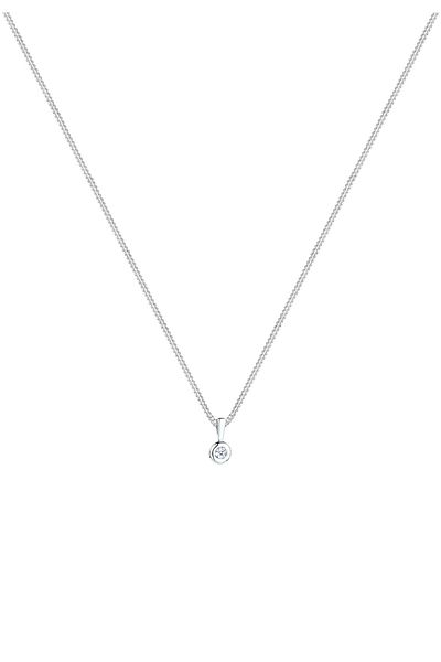 ELLI Halskette Kreis Solitär Rund Diamant (0,03 ct.) 925 Silber