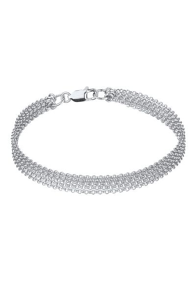 ELLI Moderní 925 Sterling Silver - 5'li Lagig Basic Ketten Armband
