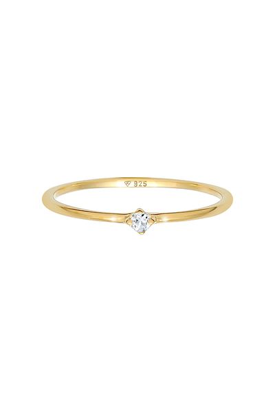 ELLI Premium-Damenring – Solitaire, elegantes Wasserzeichen, Topas-Edelstein, 925er Sterlingsilber