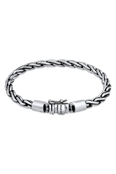KUZZOI Armband Herren Massiver Kastenverschluss Unisex 925 Silber