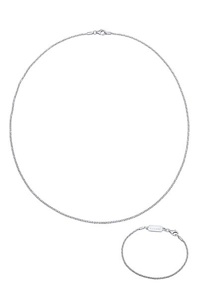 KUZZOI Schmuckset Kette Armband Kordel Basic 925 Silber