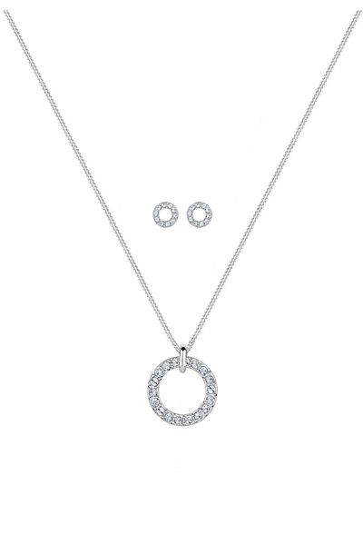 ELLI Schmuckset Karma Kreis Kristalle 925 Gümüş