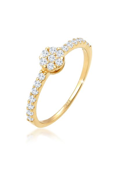 ELLI Ring Verlobungsring Topas Edelstein Fein 585 Gelbgold