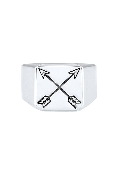 KUZZOI Ring Herren Siegelring Matt Basic Pfeil 925 Silber
