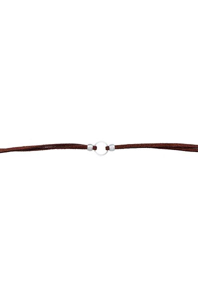 ELLI Halskette Trend Choker Kreis Band Braun 925 Silber