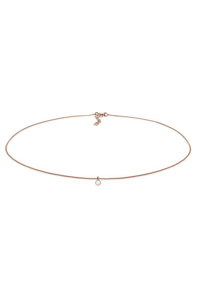 ELLI Halskette Damen Choker Anhänger Geo mit Mondstein in 925 Sterling Silber