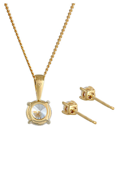 ELLI Schmuckset Zirkonya 585 Gelbgold