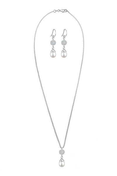 ELLI Schmuckset Perle Kristalle 925 Silber
