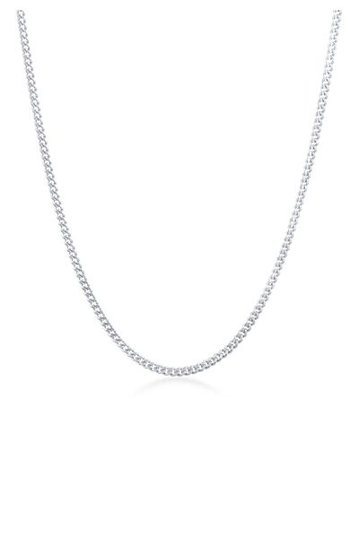 KUZZOI Halskette Herren Panzerkette Basic Fein 925 Silber