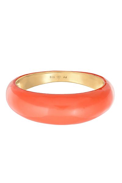 ELLI Ring für Damen – Stapelband aus 925er Sterlingsilber, Emaille-Orange, vergoldet
