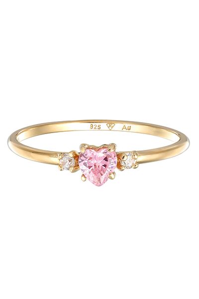 ELLI Verlobungsring für Damen – Herz-Zirkoniumkristall, 925er Sterlingsilber