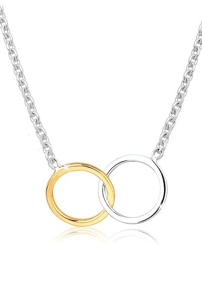 ELLI Halskette Kreise Einheit bicolor 925 Sterling Silber