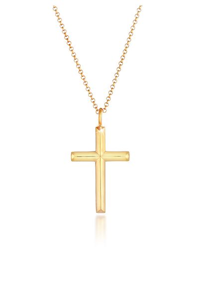 KUZZOI Halskette Erbskette Kreuz oxidiert massiv 925 Sterling Silber