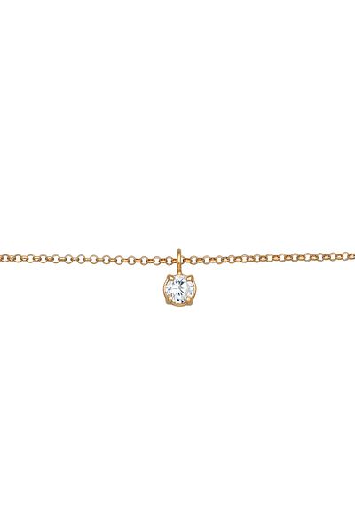 ELLI Halskette Damen Choker Solitär Anhänger Basic mit Zirkonia in 925 Sterling Silber