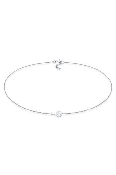 ELLI Halskette Choker Peace Symbol Frieden 925 Silber