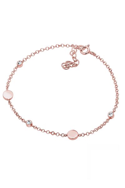 ELLI Armband Damen mit Plättchen und Kristallen in 925 Sterling Silber