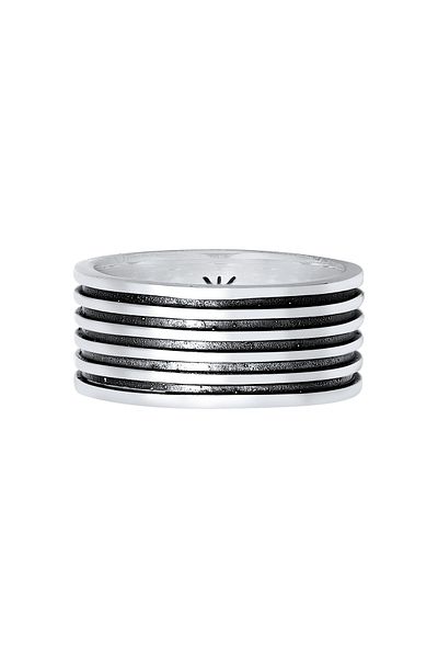 KUZZOI Ring Herren Bandring Massiv Rillen 925 Silber