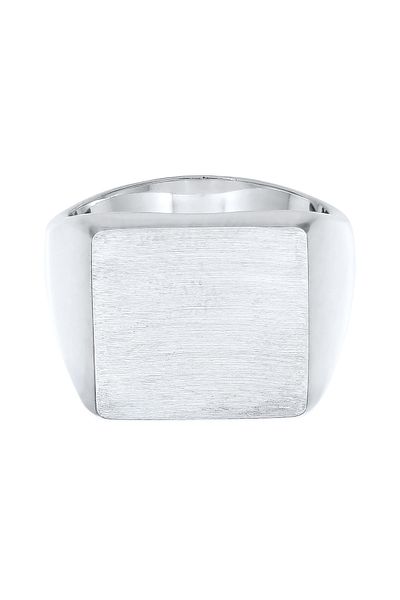 ELLI Ring Siegelring Royal Matt Geo Quadrat Trend 925 Silber