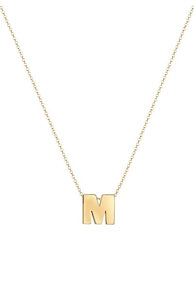 ELLI Damen-Halskette aus 925er-Sterlingsilber mit Buchstabe M – minimale Enden