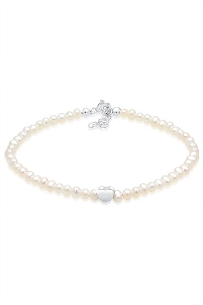 ELLI Armband Armband Valentinstag Herz Süßwasserzuchtperle 925 Silber