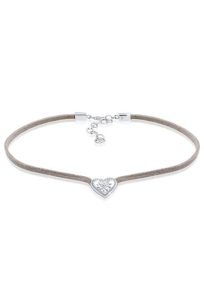 ELLI Halskette-Halsband Herz Edelweiß 925 Silber