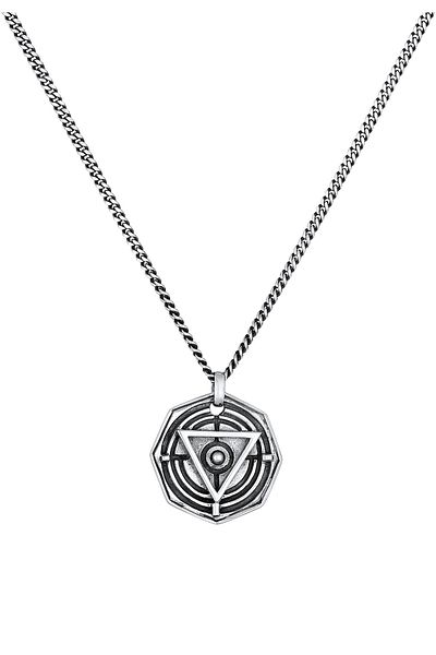 KUZZOI Halskette Herren Dreieck Kreis Symbol Magie 925 Silber