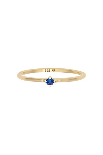 ELLI Ring Solitär Verlobung Synthetischer Saphir 925 Silber