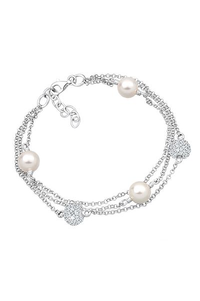 ELLI Armband Kugel Elegant synthetische Perlen 925 Silber