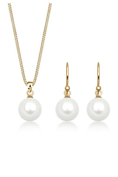 ELLI Schmuckset Muschelkernperle 925 Ayar Gümüş Geschenkidee