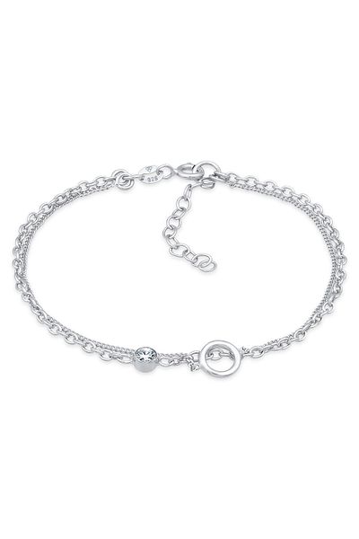 ELLI Armband Layer Kristall Kreis 925 Silber