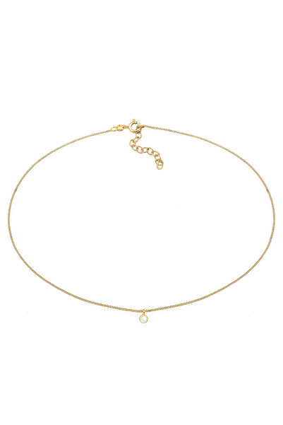 ELLI Colier Choker pentru femei - Argint 925 cu Geo Moonstone