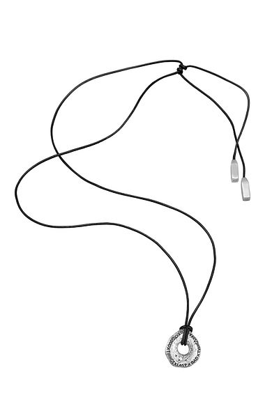HAZE & GLORY Halskette Y2K Choker Lederhalsband 925 Silber