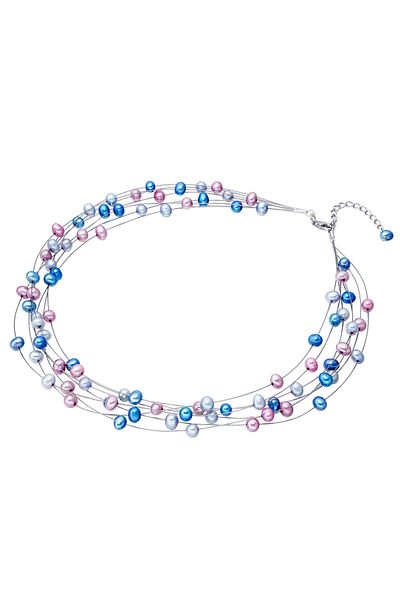 Valero Pearls Perlenhalskette Kette Sterling Silber Süßwasser-Zuchtperle çok renkli