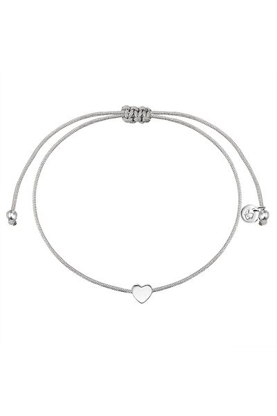 Glanzstücke München Textilarmband Armband Sterling Silber Textil (grau)