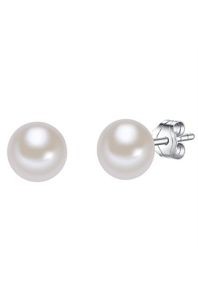Valero Pearls Perlenohrstecker Ohrstecker Sterling Silber Süßwasser-Zuchtperle weiß