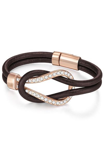 Lulu & Jane Modeschmuckarmband Armband roségold Glaskristall weiß
