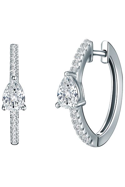 Trilani Silberohcreolen Creolen Sterling Silber Zirkonia weiß