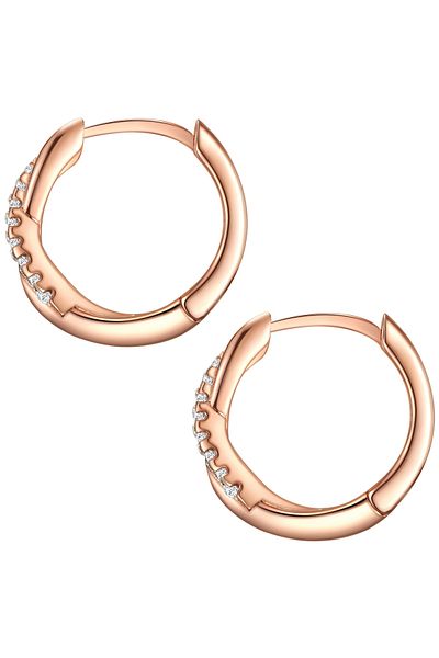 Rafaela Donata Silberohrcreolen Klappcreolen Sterling Silber roségold Zirkonia weiß