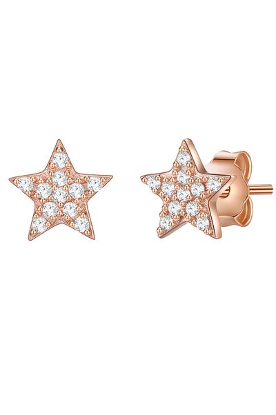 Glanzstücke München Silberohrstecker Ohrstecker Sterling Silber pembe altın Zirkonia weiß